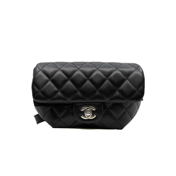belt bag in black lambskin phw