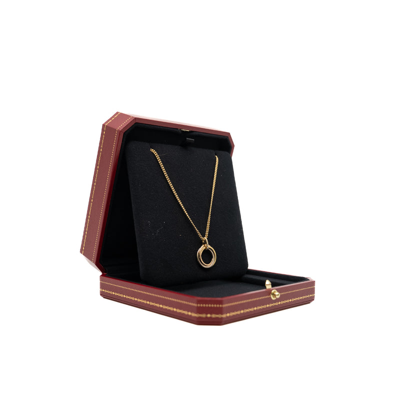 medium model Trinity necklace with diamonds in 18k wg yg rg