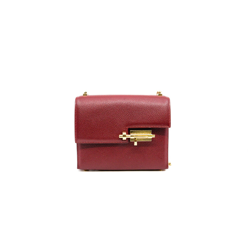 mini verrou chain bag wine red goat leather ghw D stamp