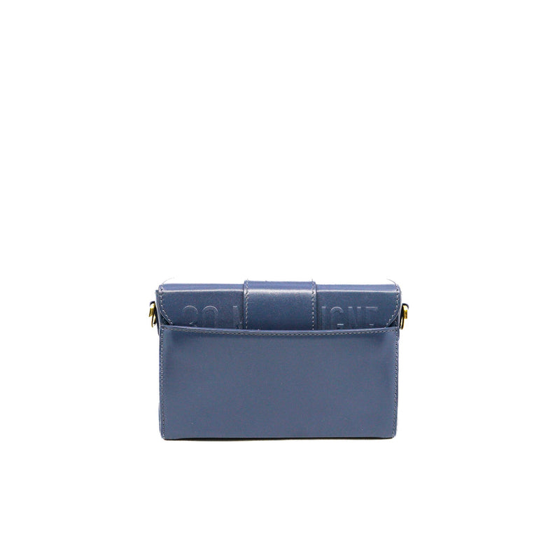 montaigne box mini navy with wide strap leather