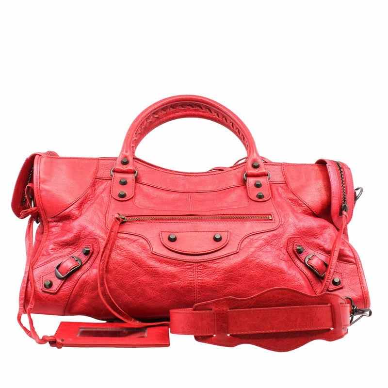 CITY HANDBAG LEATHER red - L'UXE LINK