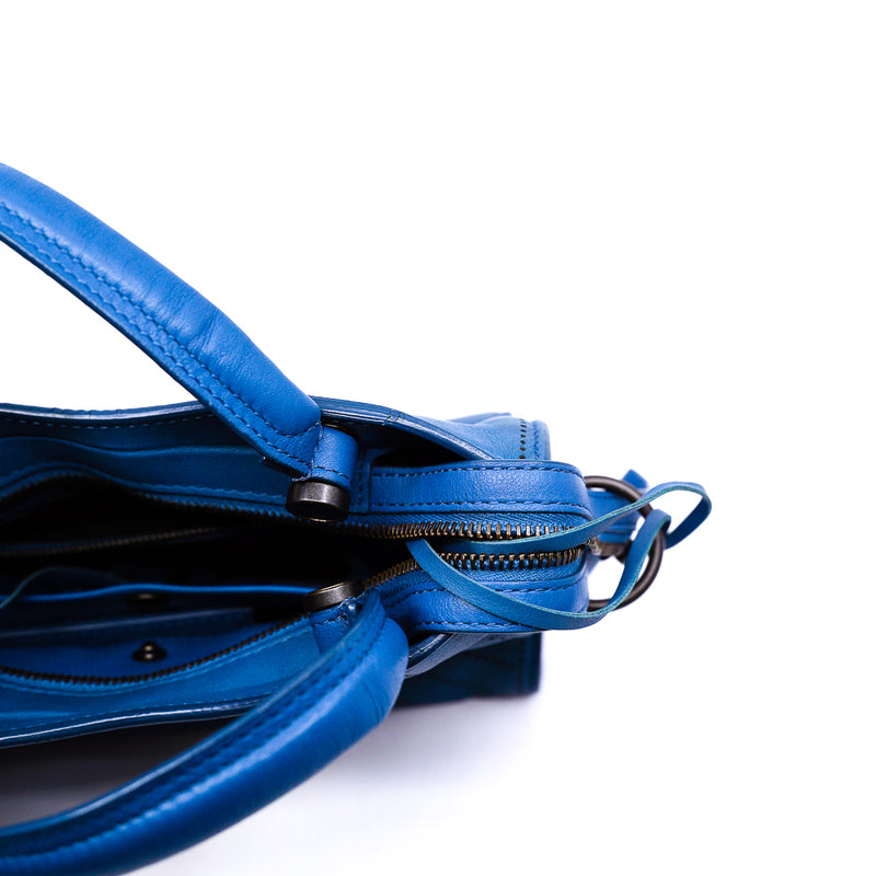 mini city in swift leather blue ruthenium hw - L'UXE LINK