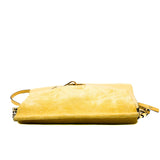 thumbnail Faye medium in leather suede yellow ghw