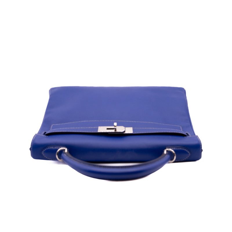 Kelly 32 Epsom Leather Blue Electric PHW O Stamp - L'UXE LINK