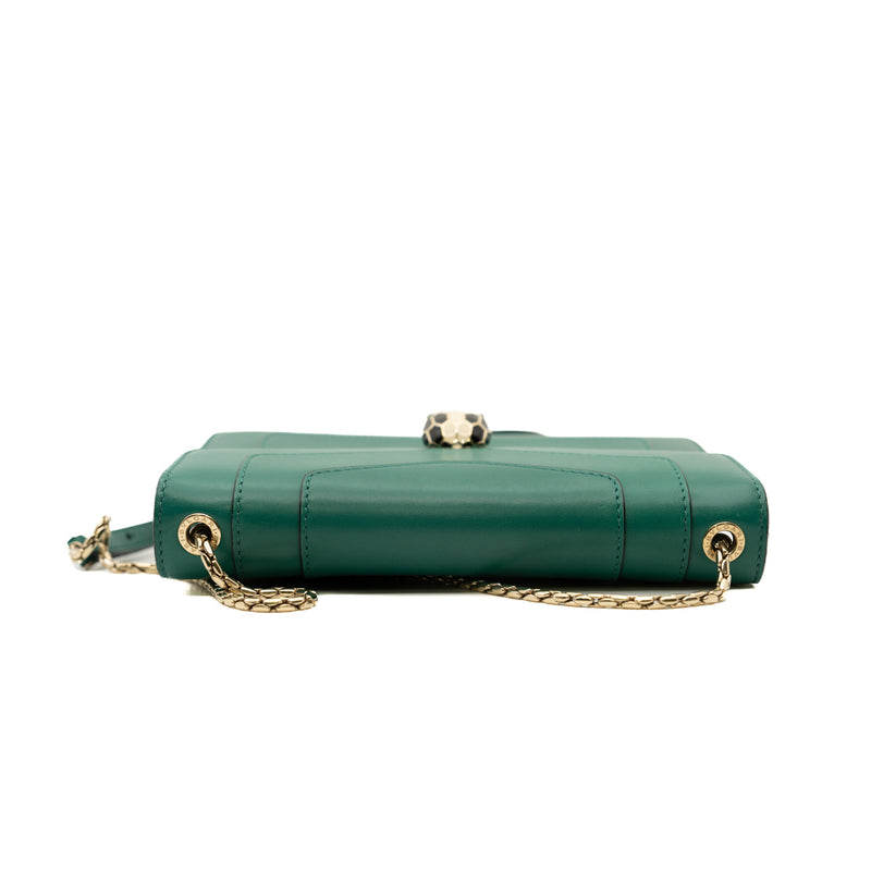 Serpenti Forever Chain Wallet in calfskin green ghw - L'UXE LINK