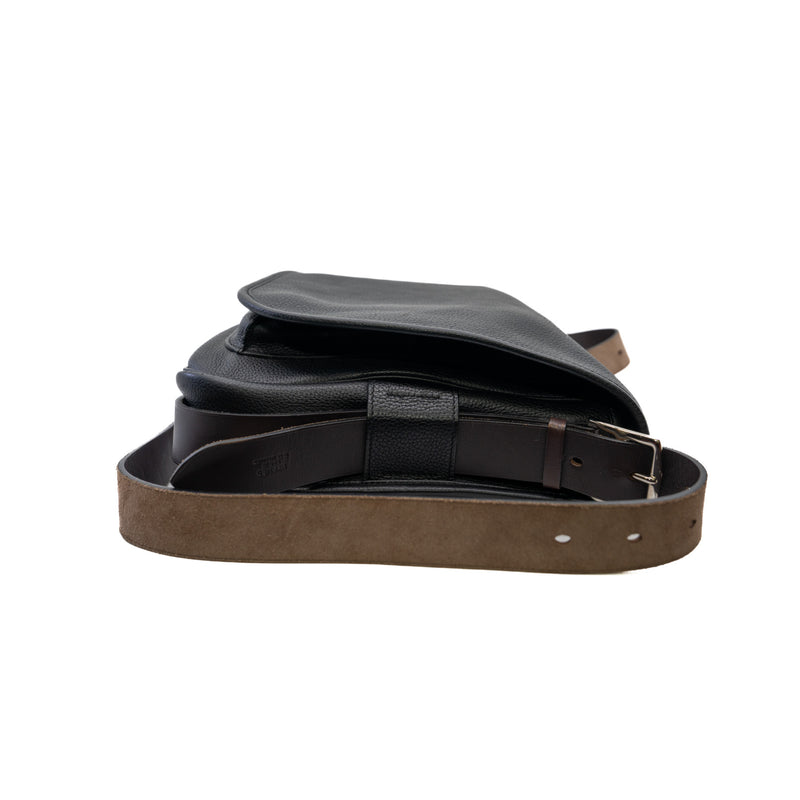 Barda 35 Togo Leather Bag Black PHW R Stamp - L'UXE LINK