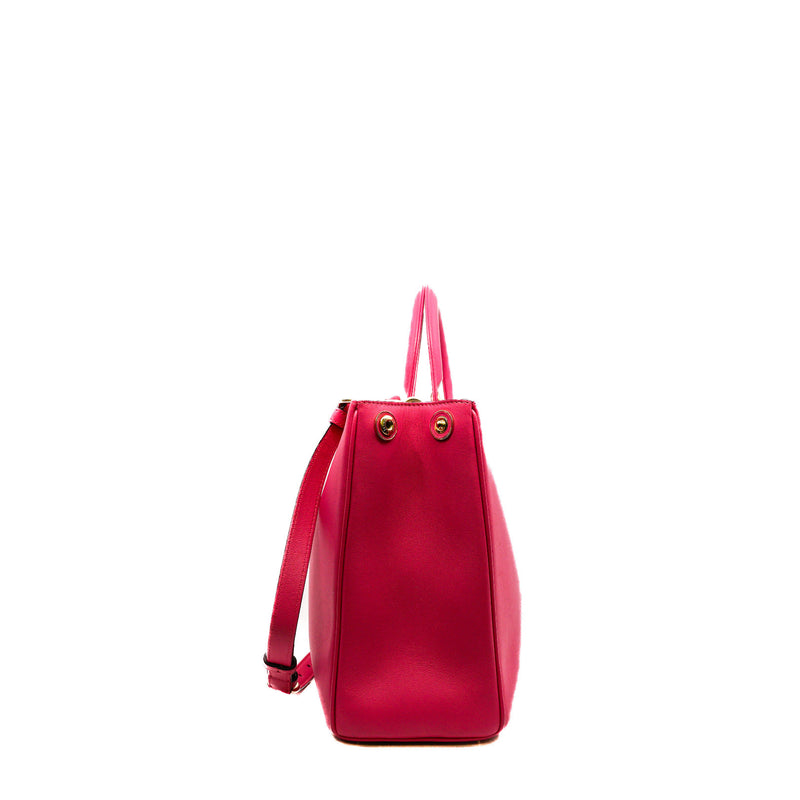 Medium Diorissimo In Pink Calfskin Leather Shopper Handbag GHW - L'UXE LINK
