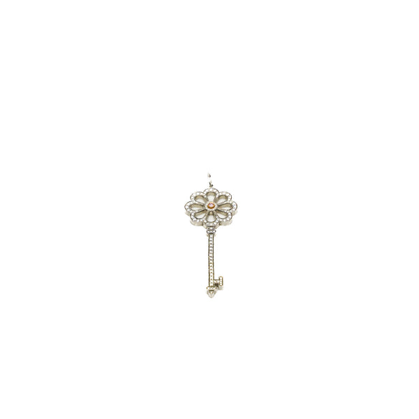 Bloom Platinum Diamond Key Pendant - L'UXE LINK