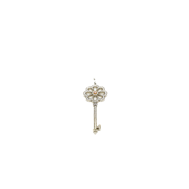 Bloom Platinum Diamond Key Pendant - L'UXE LINK