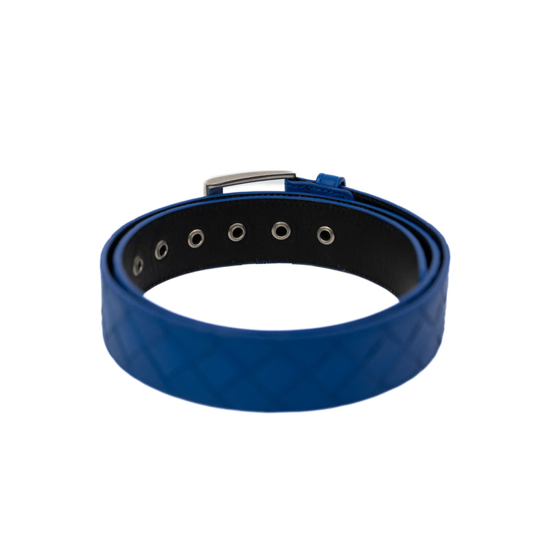 Blue Intrecciato Calfskin Belt PHW 95cm - L'UXE LINK