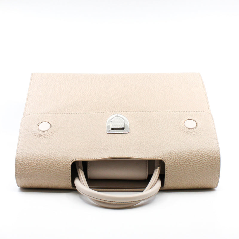 Large Diorever In Beige Calfskin Handbag PHW With Strap - L'UXE LINK