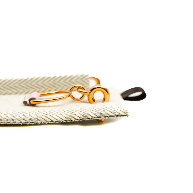 Heritage Equestre Etrier Earrings 09 Mauve Pale Swift RGHW - L'UXE LINK