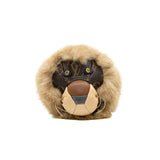 thumbnail Lion Mink monogram keychain and bag charm with brown fur ghw