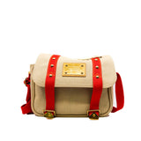 thumbnail pm antigua buzzes messenger bag in beige/red fabric ghw