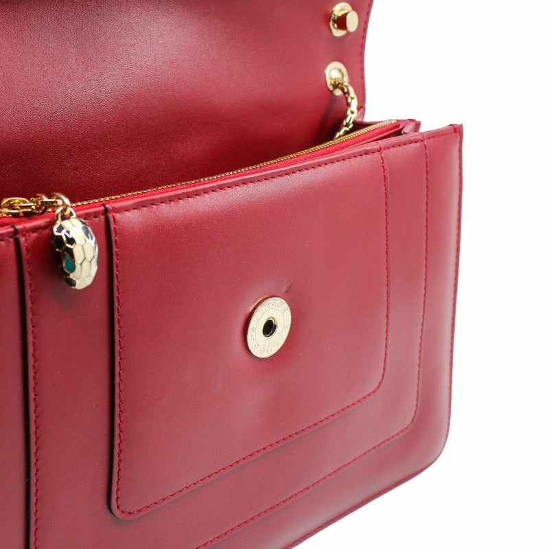 SERPENTINE MM RED DOUBLE FLAP GHW - L'UXE LINK