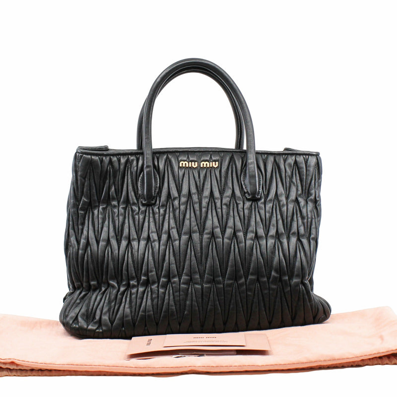 tote lambskin black - L'UXE LINK