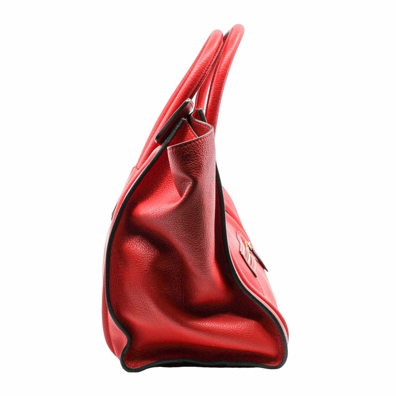 Luggage Bag  Mini Grainy Leather Caviar Red - L'UXE LINK