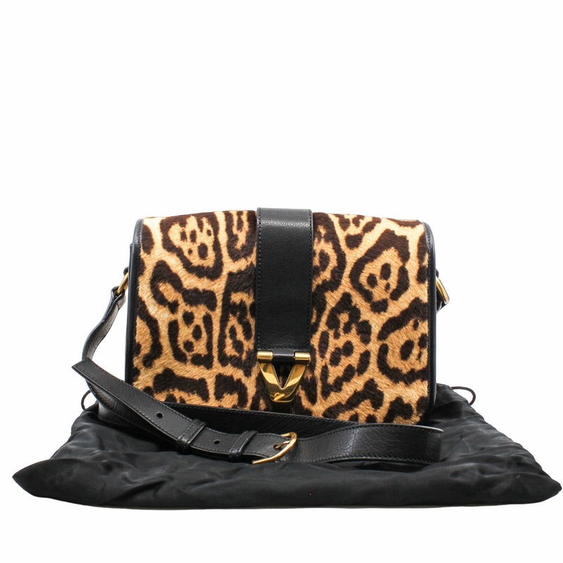 ysl flap bag leopard point  fur with strap - L'UXE LINK