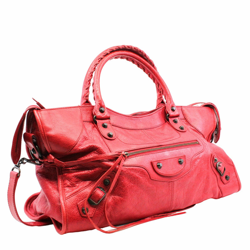 CITY HANDBAG LEATHER red - L'UXE LINK