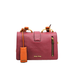 Madras Bandoliera Bag Fuoco Cielo Goatskin Leather orange mix rose GHW - L'UXE LINK