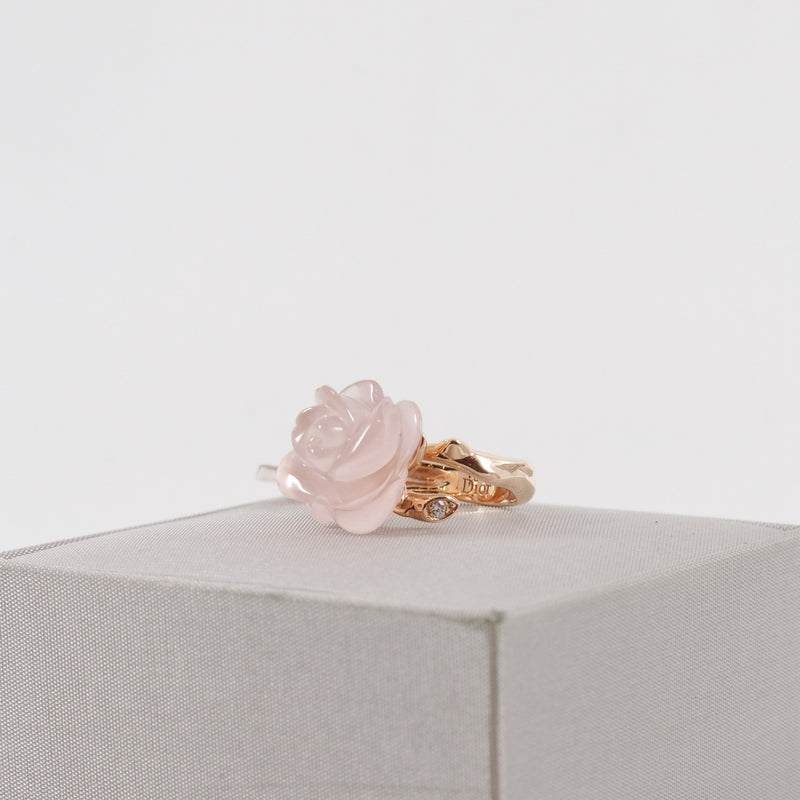 Rose Dior Pre Catelan Ring In Rose Gold Diamonds Pink Quartz L UXE LINK