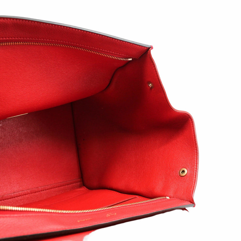 trapeze bag medium leather red ghw - L'UXE LINK