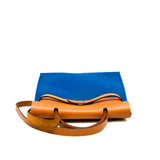 thumbnail herbag 31 in blue fabric/ brown leather stamp X PHW