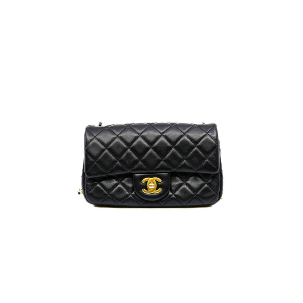22s mini cf with pearl crush in lambskin black ghw #L2K0XXXX