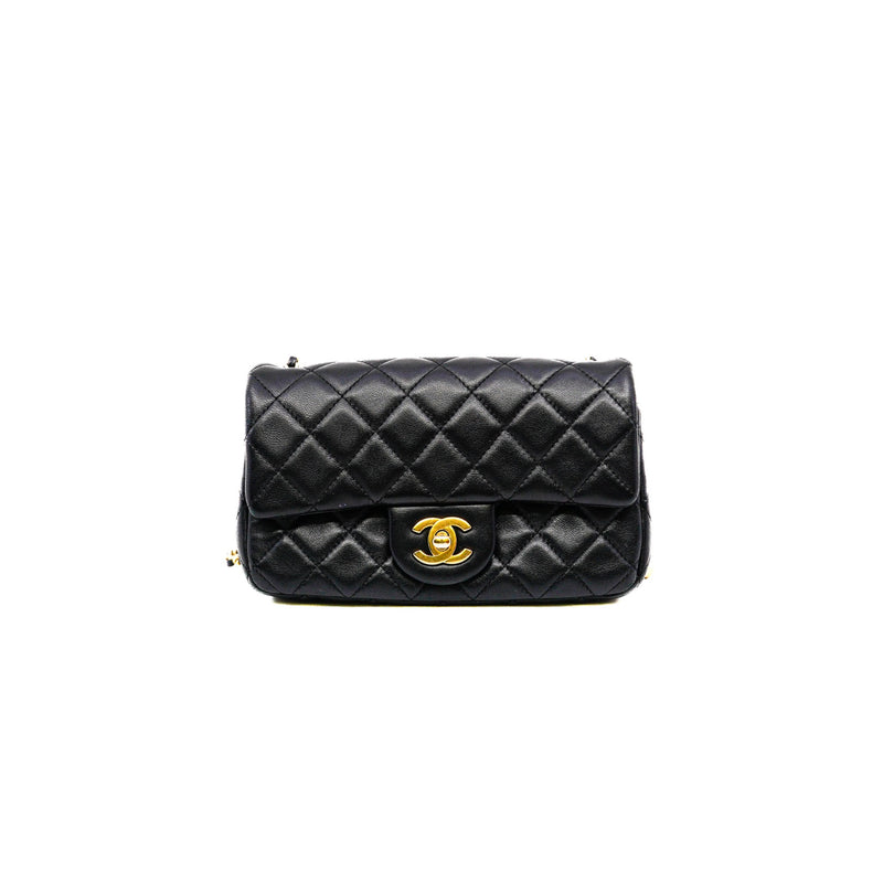 22s mini cf with pearl crush in lambskin black ghw #L2K0XXXX