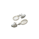 thumbnail earring pendant white black flower studs