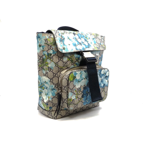 Gg Blooms Supreme Small Backpack in Blue - L'UXE LINK