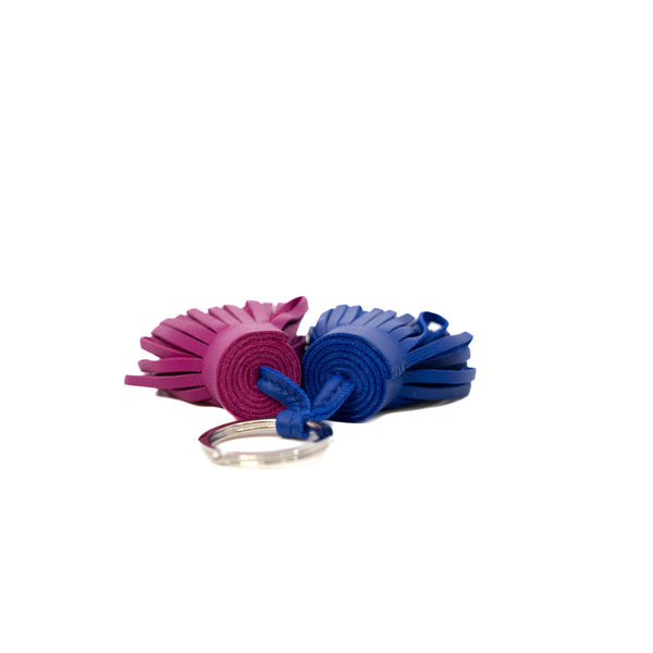 Carmen Uno-Dos In Pink And Blue Lambskin Key Ring - L'UXE LINK
