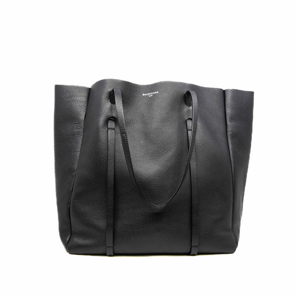 Everyday Black Calfskin Tote Bag M - L'UXE LINK