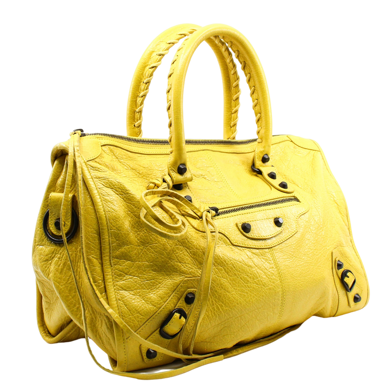 City Handbag Leather Yellow