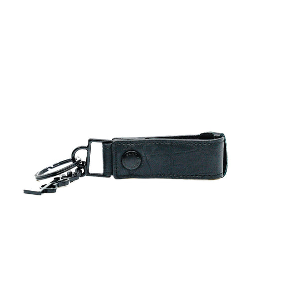 leather keychain in black
