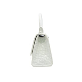 thumbnail small hourglass in white Croc-Embossed calfskin phw