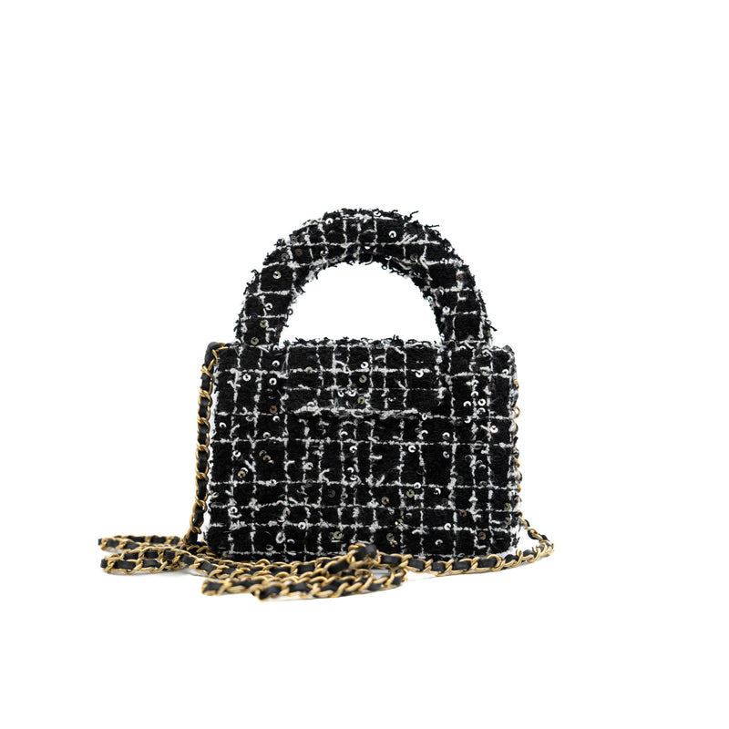 nano kelly in tweed black/white ghw #LN9Lxxxx