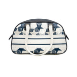 thumbnail large zip bowling bag printed star navy/white leather Ghw