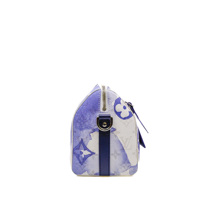 City Keepall Monogram Watercolor Blue Canvas Phw 2021 with Strap