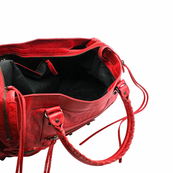 CITY HANDBAG LEATHER red - L'UXE LINK