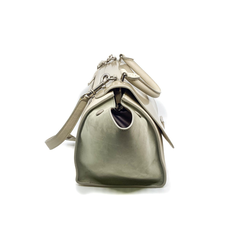 small trapeze in patent/suede/ calfskin in light gery phw