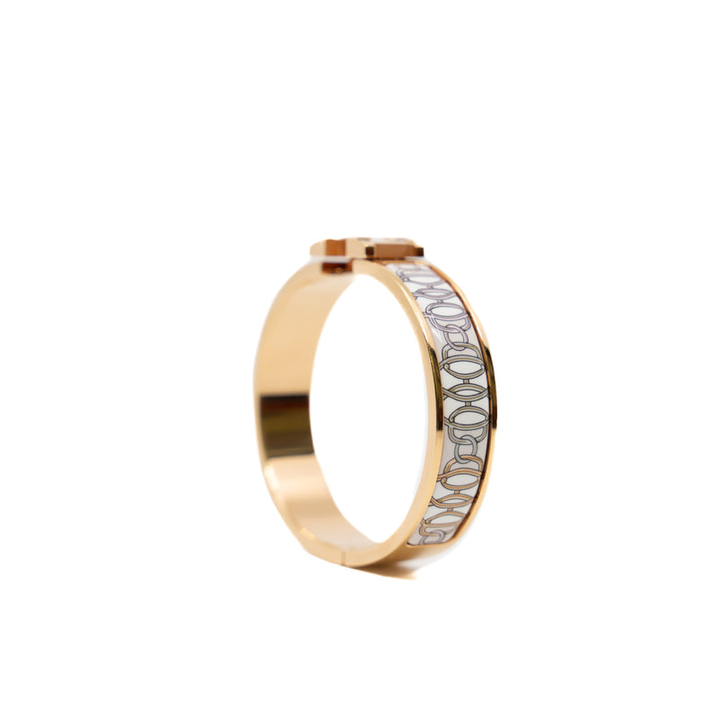clic H bangle in white mix pattern ghw