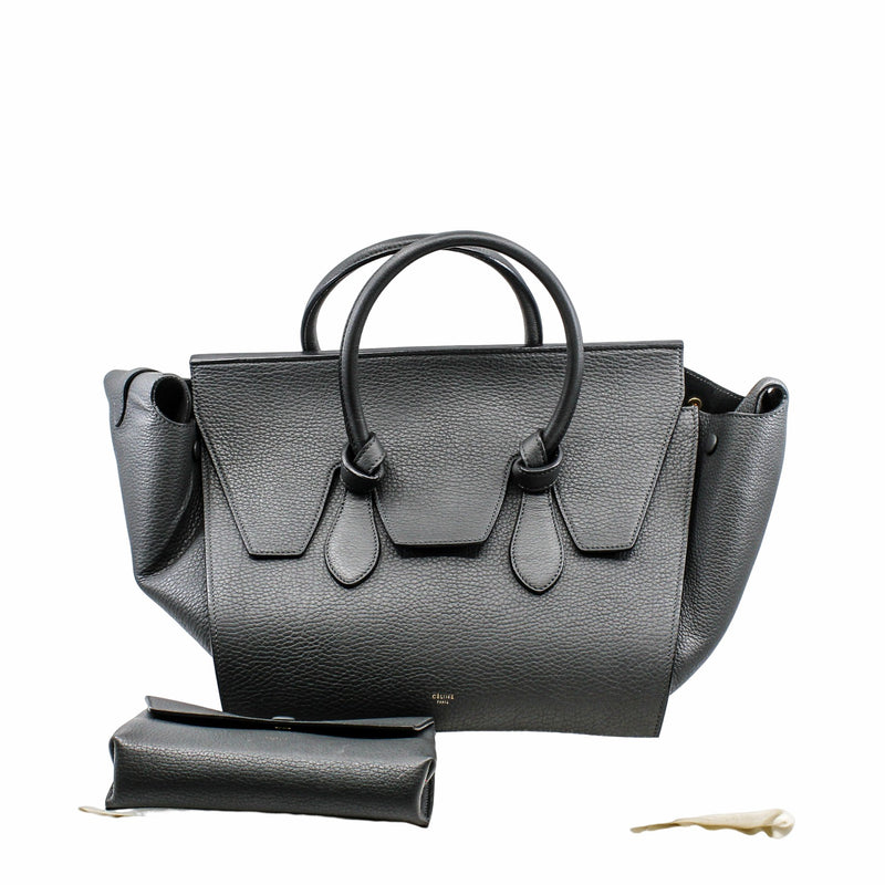 TIE KNOT TAILLE MOYENNE CUIR TOTE BAG GREY - L'UXE LINK
