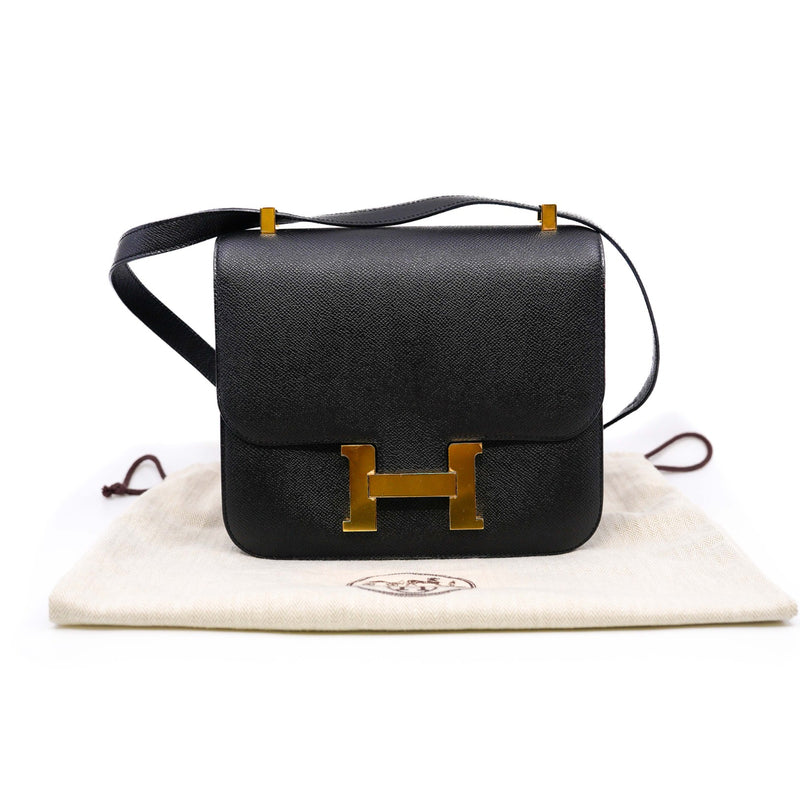 constance 24 in epsom black ghw T stamp