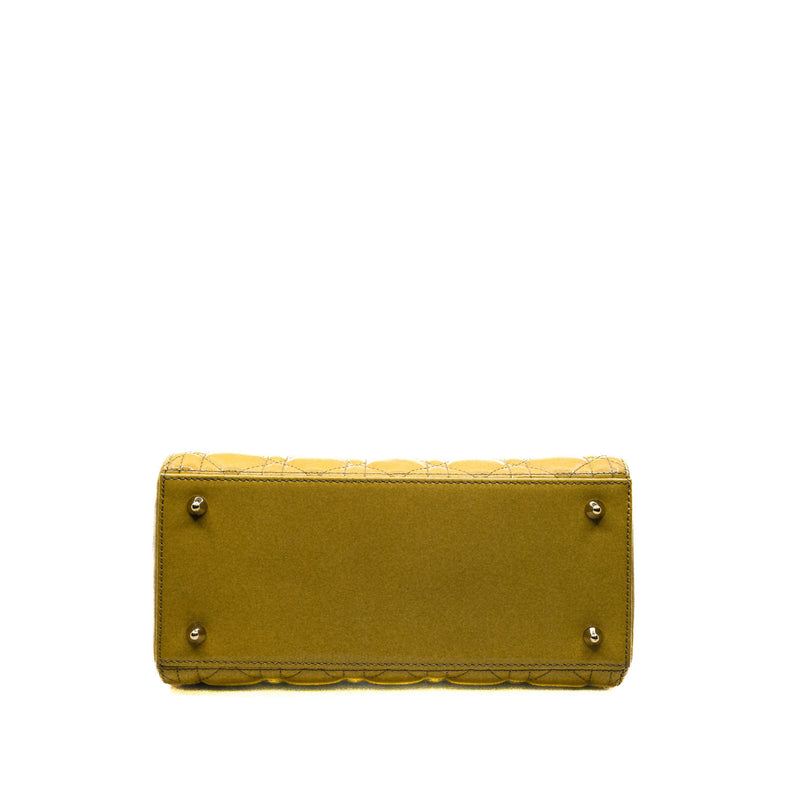 Metallic Patent Cannage Medium Lady Dior Yellow GHW 2011