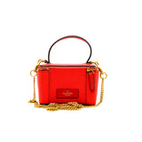 thumbnail small case bag with top handle orange red leather ghw