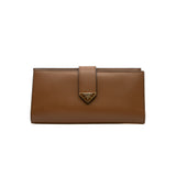 thumbnail long wallet in brown leather ghw