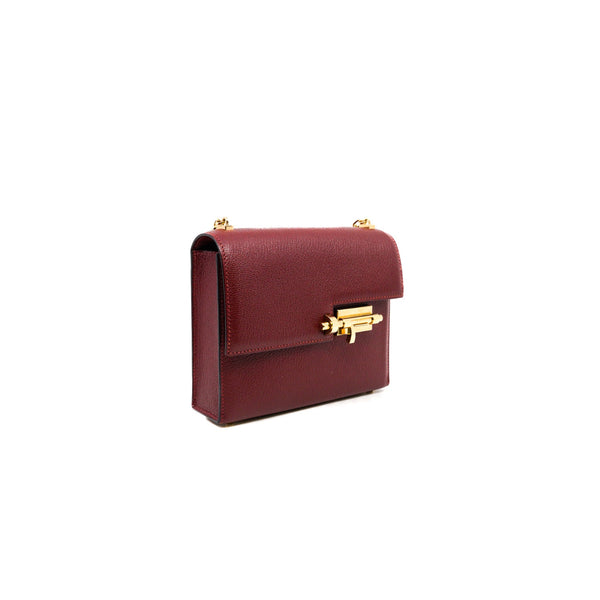 mini verrou chain bag wine red goat leather ghw D stamp