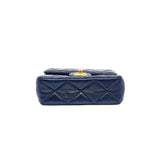 thumbnail mini square cf in lambskin navy GHW