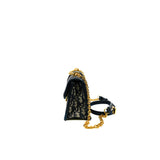 thumbnail mini 30 montaigne with chain in blue dior oblique jacquard ghw 2023